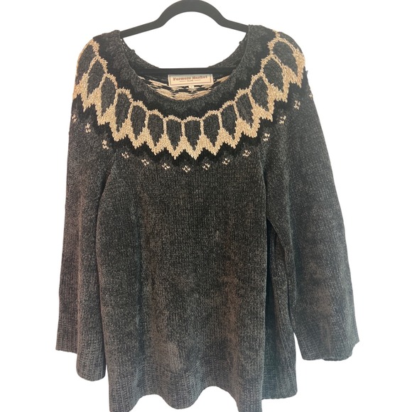 Farmers Market Iceland Sweaters - Farmers Market Iceland Fair Isle Sweater Knit 3/4 Bell Sleeve Women's Medium